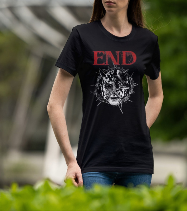 Closed Casket Activities End Distorted Face Thorned Devil Mask T-Shirt