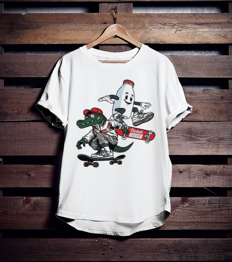 Crocodile And Milk Skateboarding Lost Art X TRiCKETT Collaboration T-Shirt