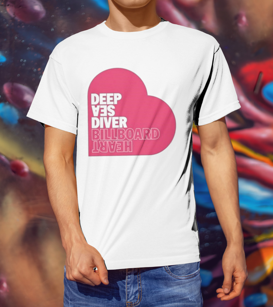 Deep Sea Diver Pink Billboard Heart T-Shirt