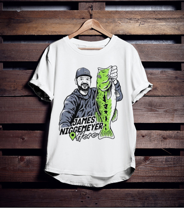James Niggemeyer Here Holding Green Fish T-Shirt
