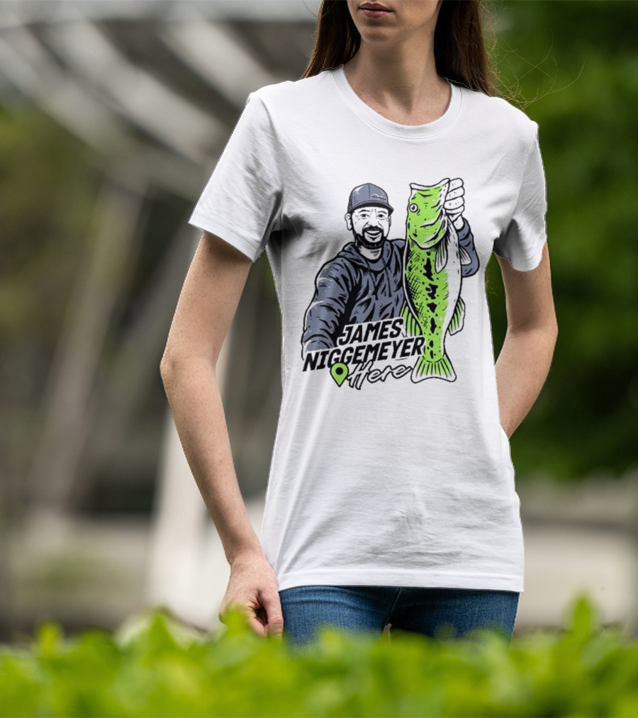 James Niggemeyer Here Holding Green Fish T-Shirt