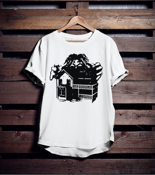 Round Neck Teenage Disaster 2025 Monster Over House T-Shirt