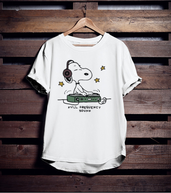 Snoopy DJ With Headphones Full Frequency Sound Stars T-Shirt
