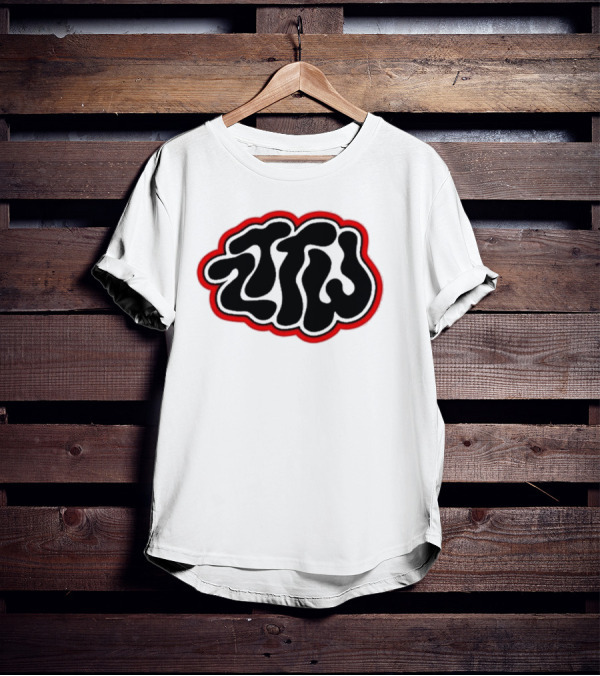 Zttw Green Logo Psychedelic Style Outline T-Shirt