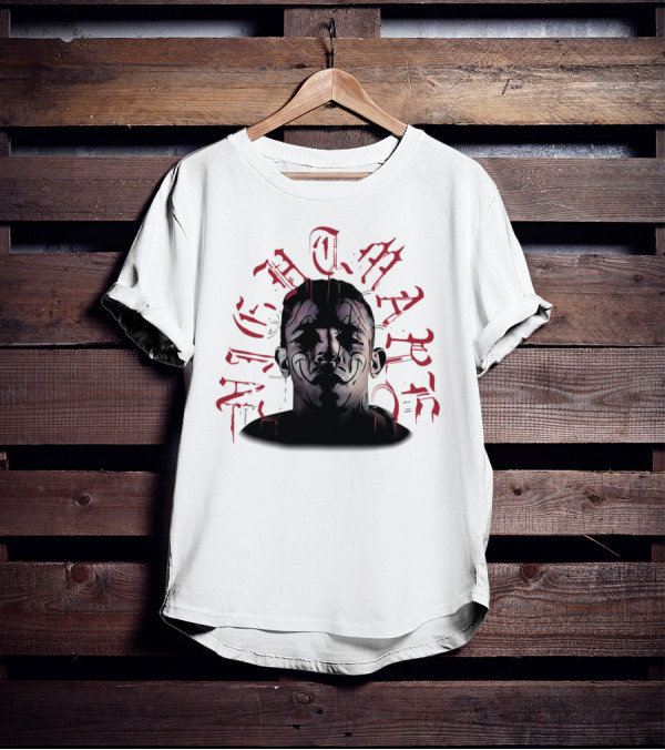 2025 Carlos Prates Nightmare Face With Red Gothic Text T-Shirt