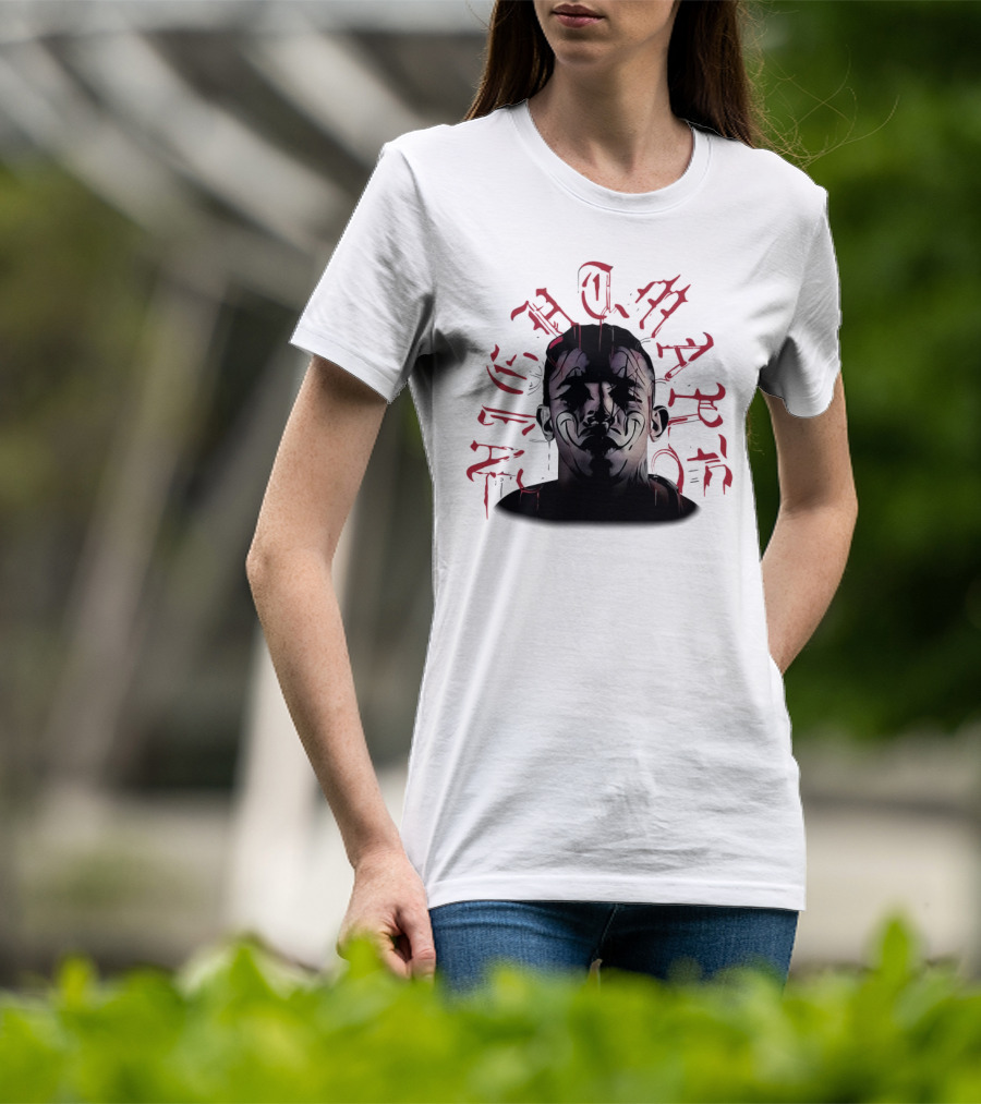 2025 Carlos Prates Nightmare Face With Red Gothic Text T-Shirt