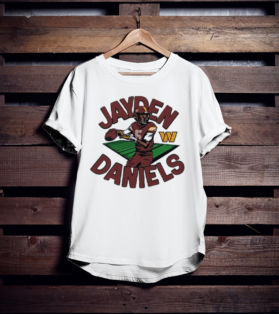 Jayden Daniels 5 Football Player Washington W T-Shirt