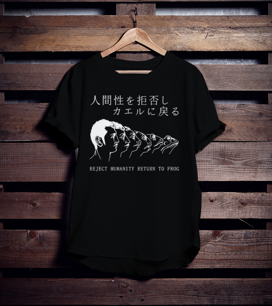 Reject Humanity Return To Frog Evolution Line Japan Influence T-Shirt