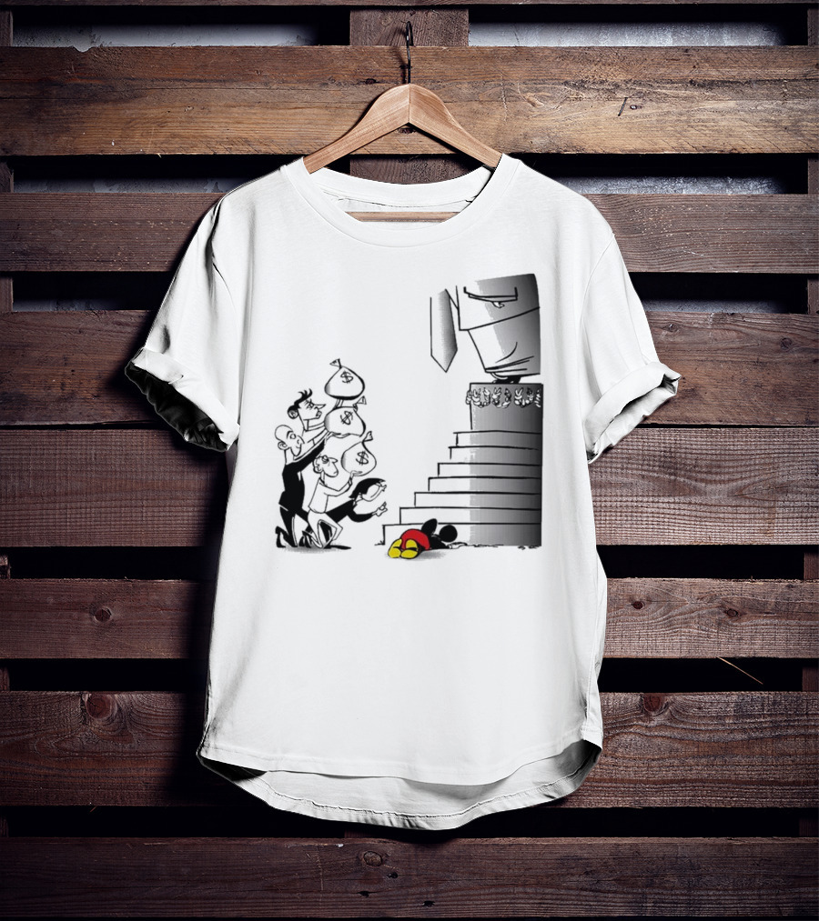 Newspaper Cartoon Economic Commentary Symbolic Imagery Money Hierarchy T-Shirt