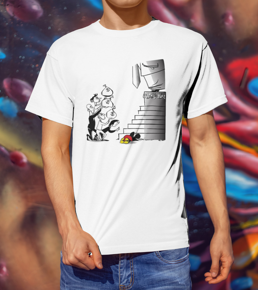 Newspaper Cartoon Economic Commentary Symbolic Imagery Money Hierarchy T-Shirt