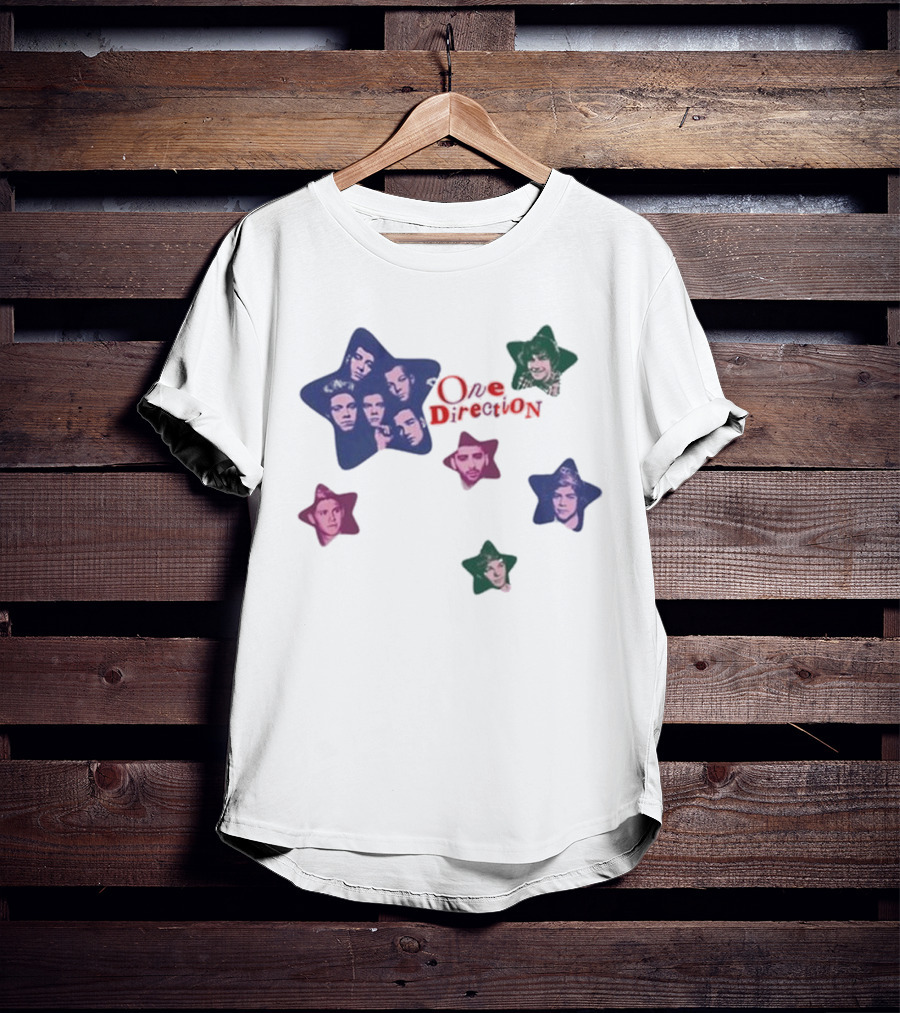 One Direction Colorful Star Faces T-Shirt