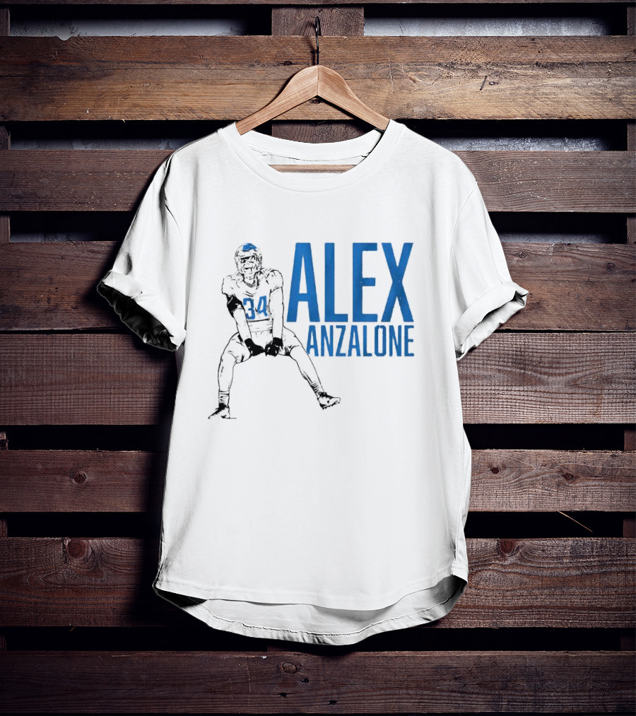 Alex Anzalone 34 Football Grit Pose T-Shirt