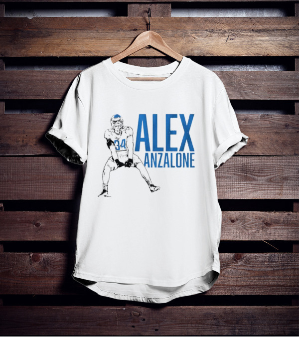 Alex Anzalone 34 Football Grit Pose T-Shirt