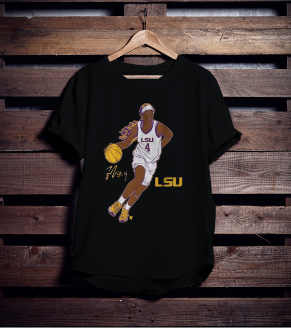 LSU Basketball Flau’jae Johnson Number 4 Superstar Pose T-Shirt