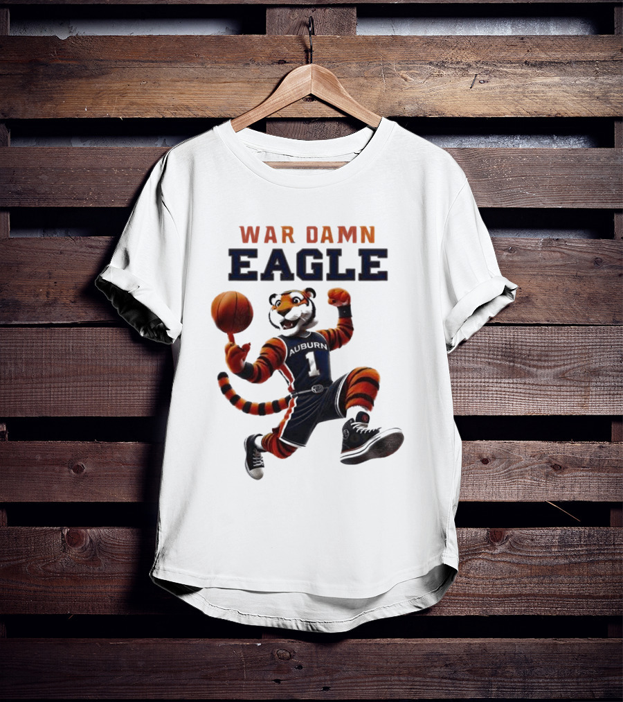 NCAA Auburn Tigers War Damn Eagle 2025 Mascot Basketball Tiger T-Shirt