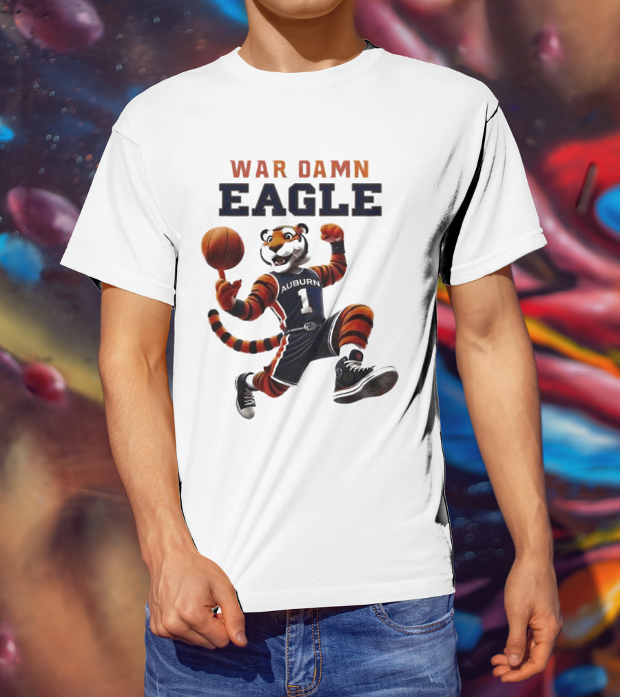 NCAA Auburn Tigers War Damn Eagle 2025 Mascot Basketball Tiger T-Shirt