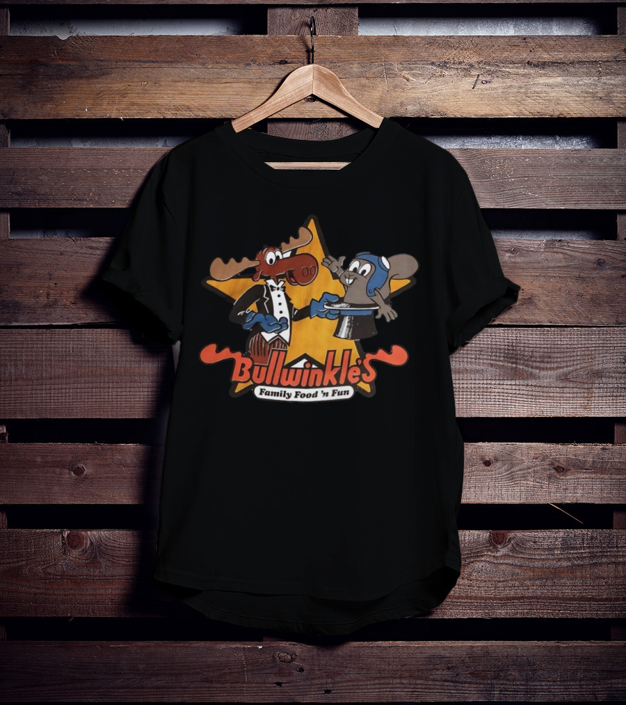 Bullwinkle's Family Food 'n Fun Moose And Squirrel Star T-Shirt