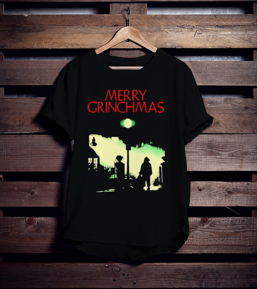 Merry Grinchmas Grinch X The Exorcist Silhouette Scene T-Shirt