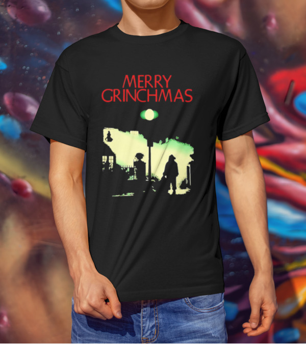 Merry Grinchmas Grinch X The Exorcist Silhouette Scene T-Shirt