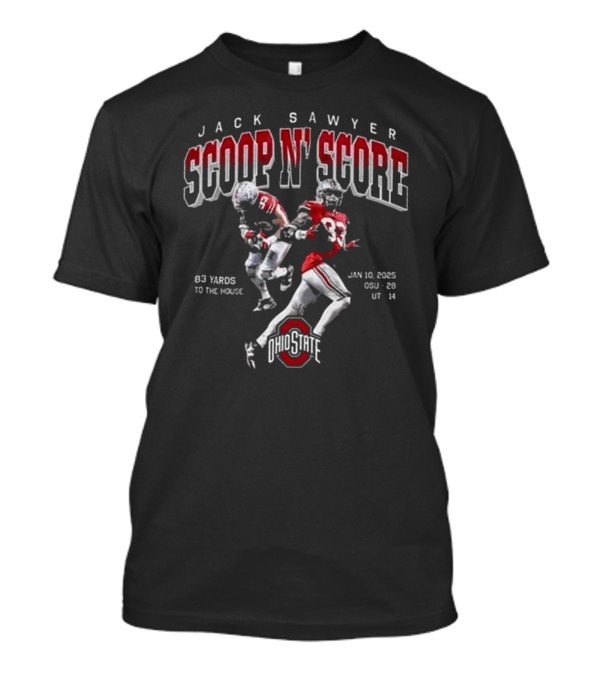 Jack Sawyer Scoop N' Score 83 Yards Ohio State Buckeyes January 10 2025 T-Shirt