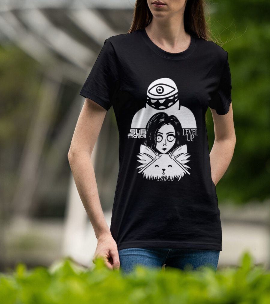 Subtronics Level Up Ellie Art Featuring Eye And Cat Motif T-Shirt