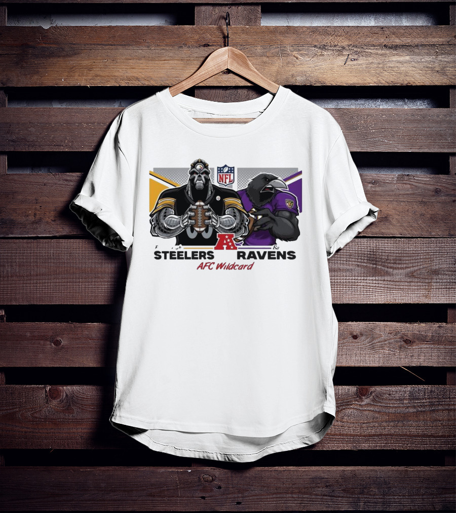 Steelers Ravens NFL AFC Wildcard Matchup Mascots Football Showdown T-Shirt