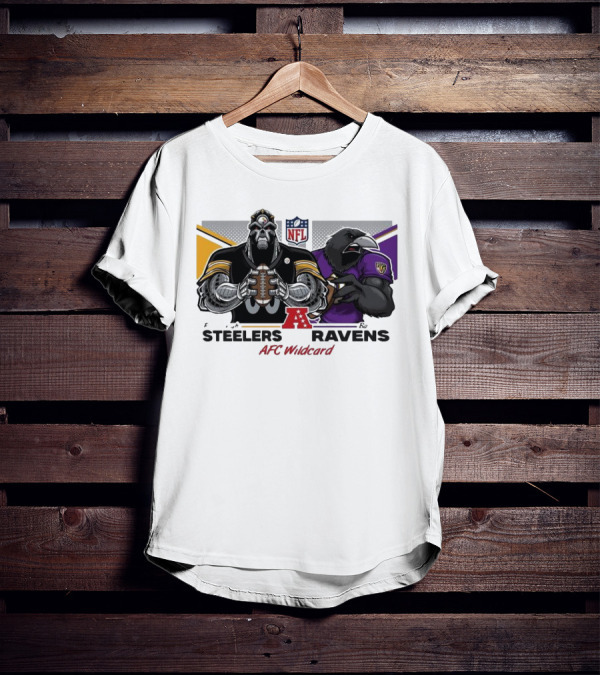Steelers Ravens NFL AFC Wildcard Matchup Mascots Football Showdown T-Shirt