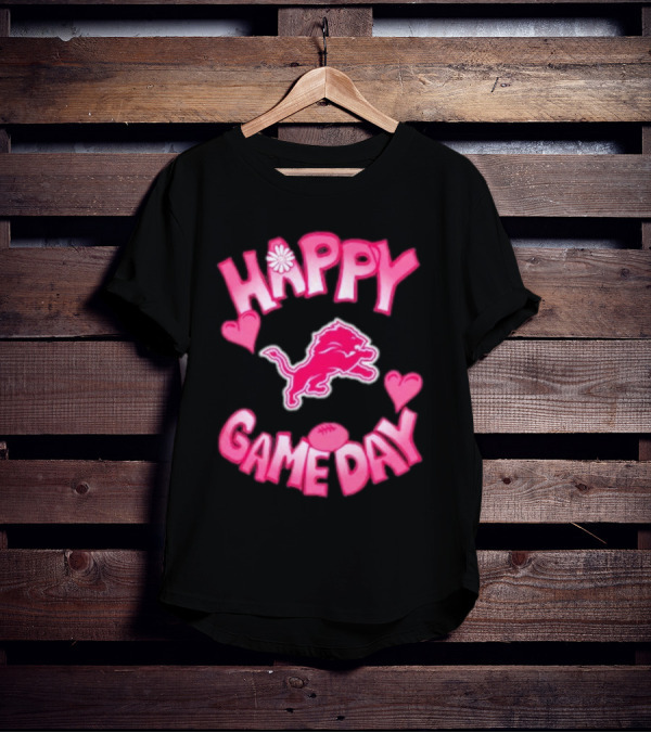 Happy Gameday Detroit Lions Valentine’s Day 2025 T-Shirt
