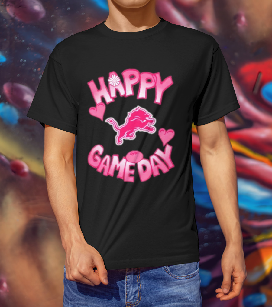 Happy Gameday Detroit Lions Valentine’s Day 2025 T-Shirt