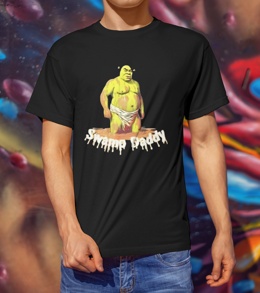 Unethical Threads Swamp Daddy Shrek Dripping Text Image T-Shirt