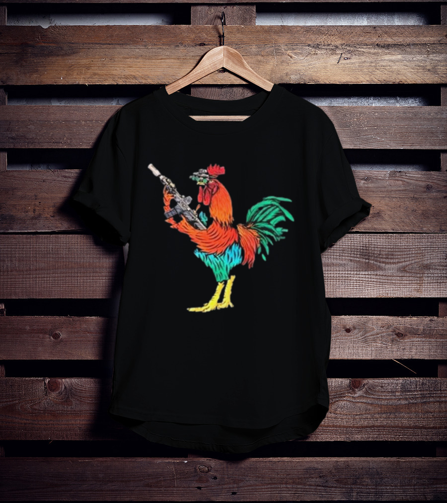 Black Rifle Coffee Tacticock Colorful Armed Rooster T-Shirt