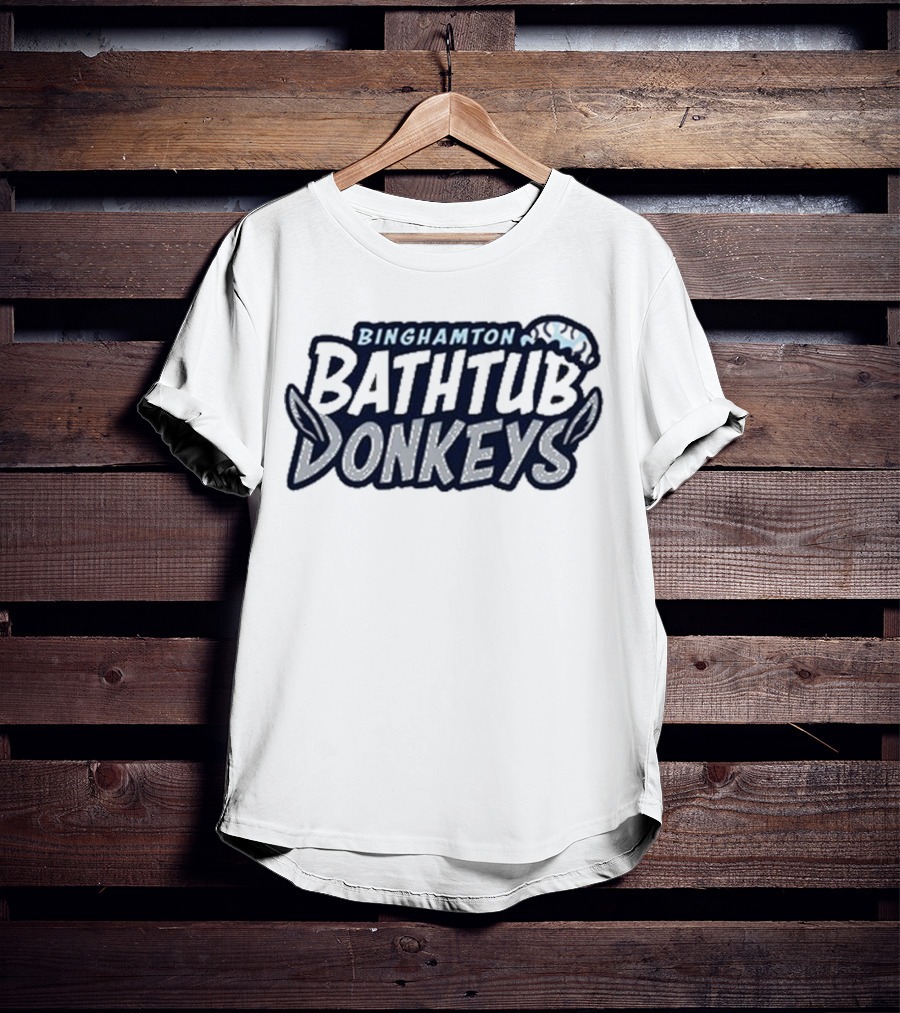Binghamton Bathtub Donkeys Logo With Foamy Shower Cap T-Shirt