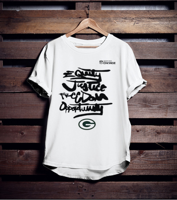 Green Bay Packers NFL Inspire Change Equity Justice Freedom Opportunity T-Shirt