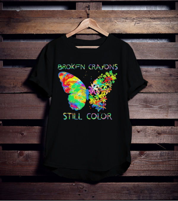 BROKEN CRAYONS STILL COLOR BUTTERFLY T-Shirt