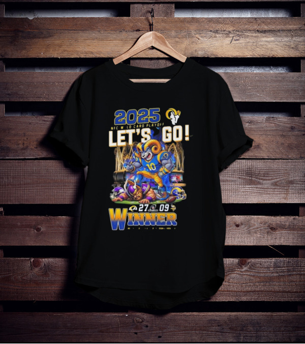 2025 NFC Wild Card Playoff Let’s Go Los Angeles Rams Winner 27-09 T-Shirt