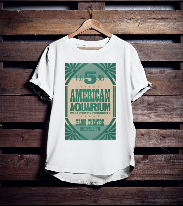 American Aquarium With Lilly Hiatt And Zach Russell Feb 5 2025 Bijou Theatre Knoxville TN T-Shirt