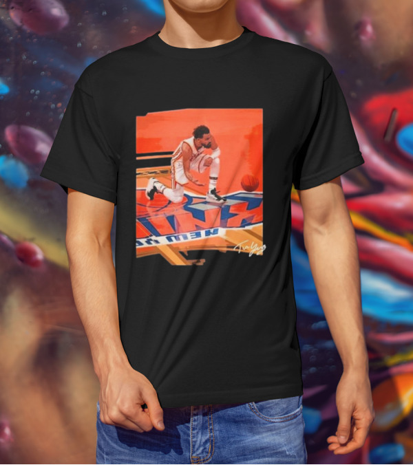 Atlanta Hawks Trae Young Kneeling Basketball New York Signature T-Shirt