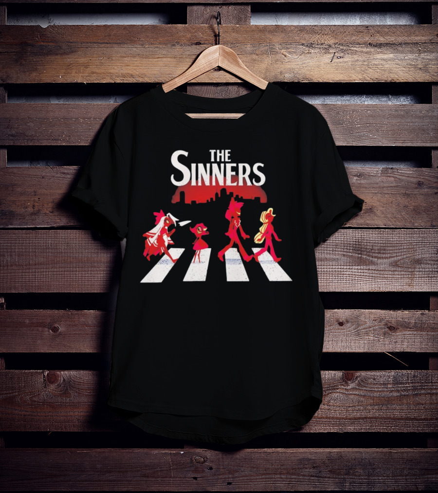 Hazbin Hotel The Sinners Abbey Road Characters Crossing T-Shirt