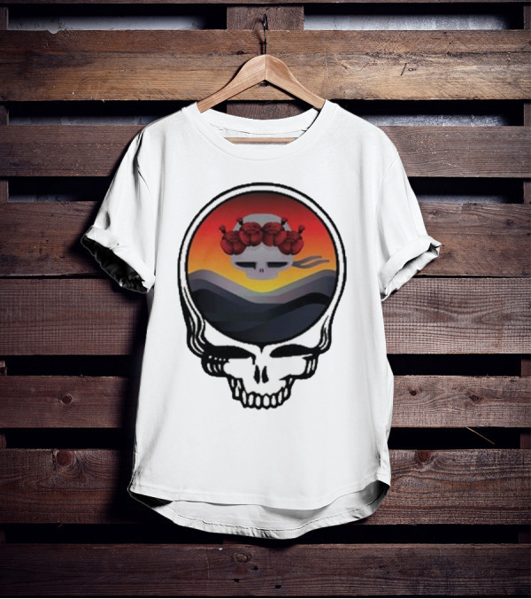 Grateful Dead The Ridge Skull Sunset With Roses T-Shirt