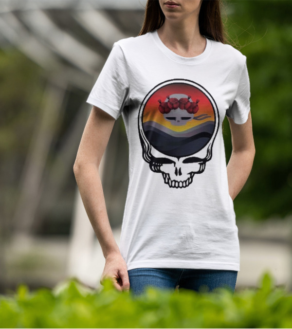 Grateful Dead The Ridge Skull Sunset With Roses T-Shirt