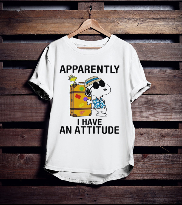 Apparently I Have An Attitude Snoopy With Woodstock And Suitcase T-Shirt