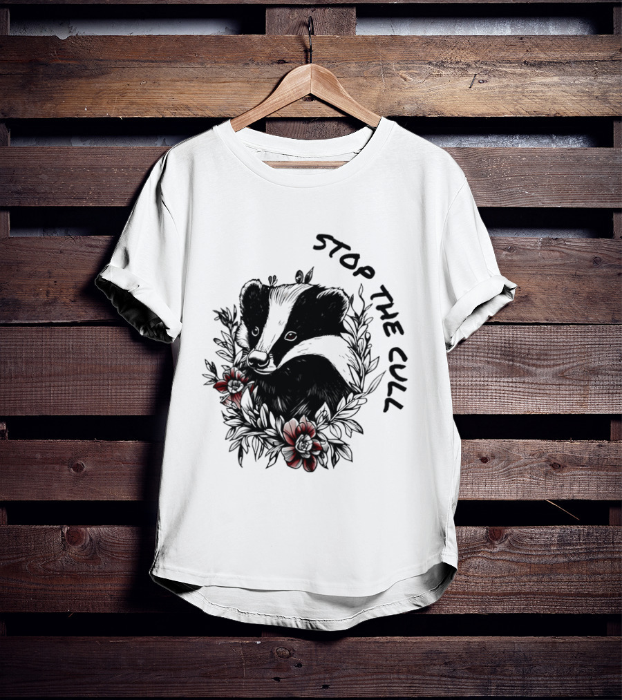 Badger Stop The Cull Floral Design T-Shirt