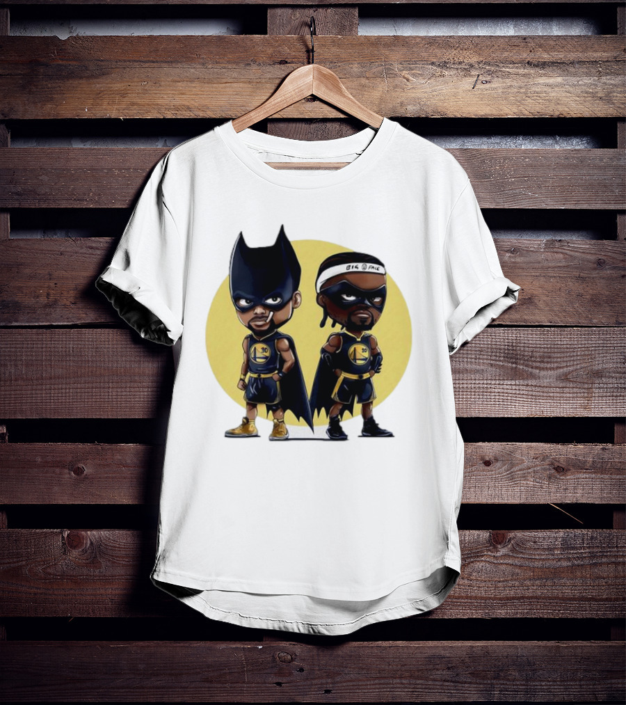 Batman And Robin Chibi Warriors 30 And Headband Duo Big Face T-Shirt