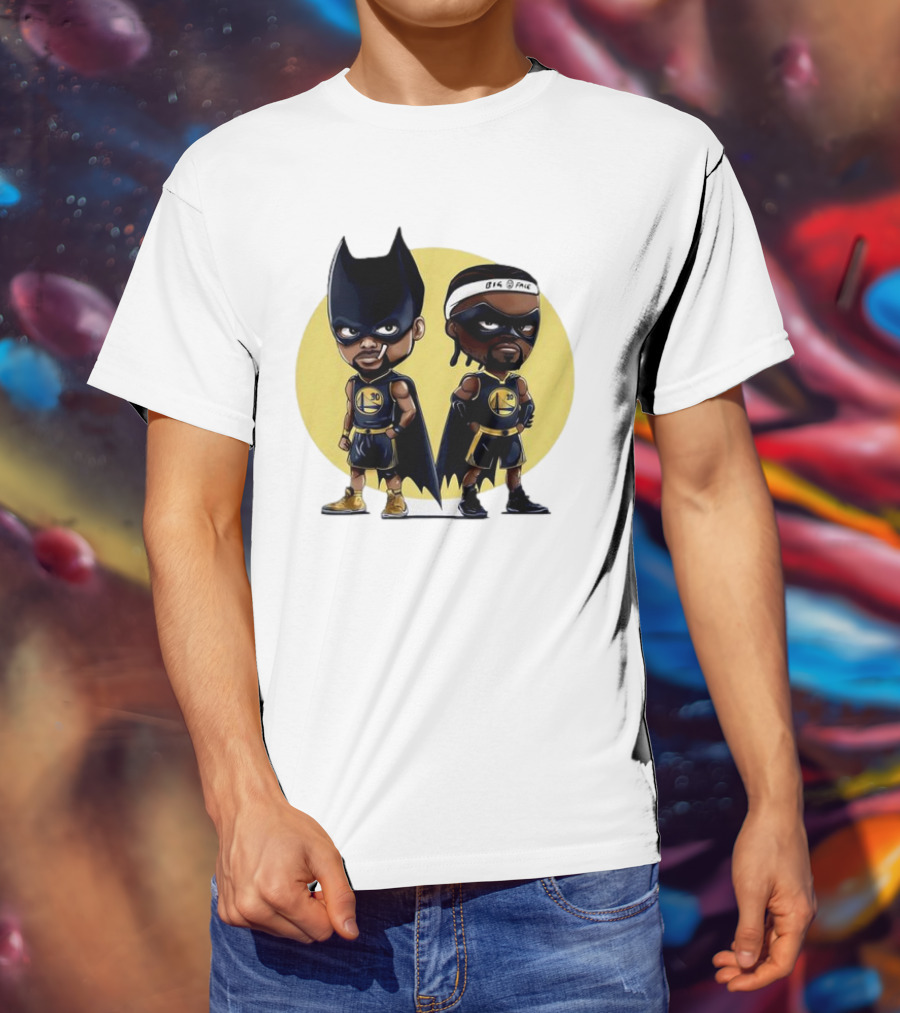 Batman And Robin Chibi Warriors 30 And Headband Duo Big Face T-Shirt