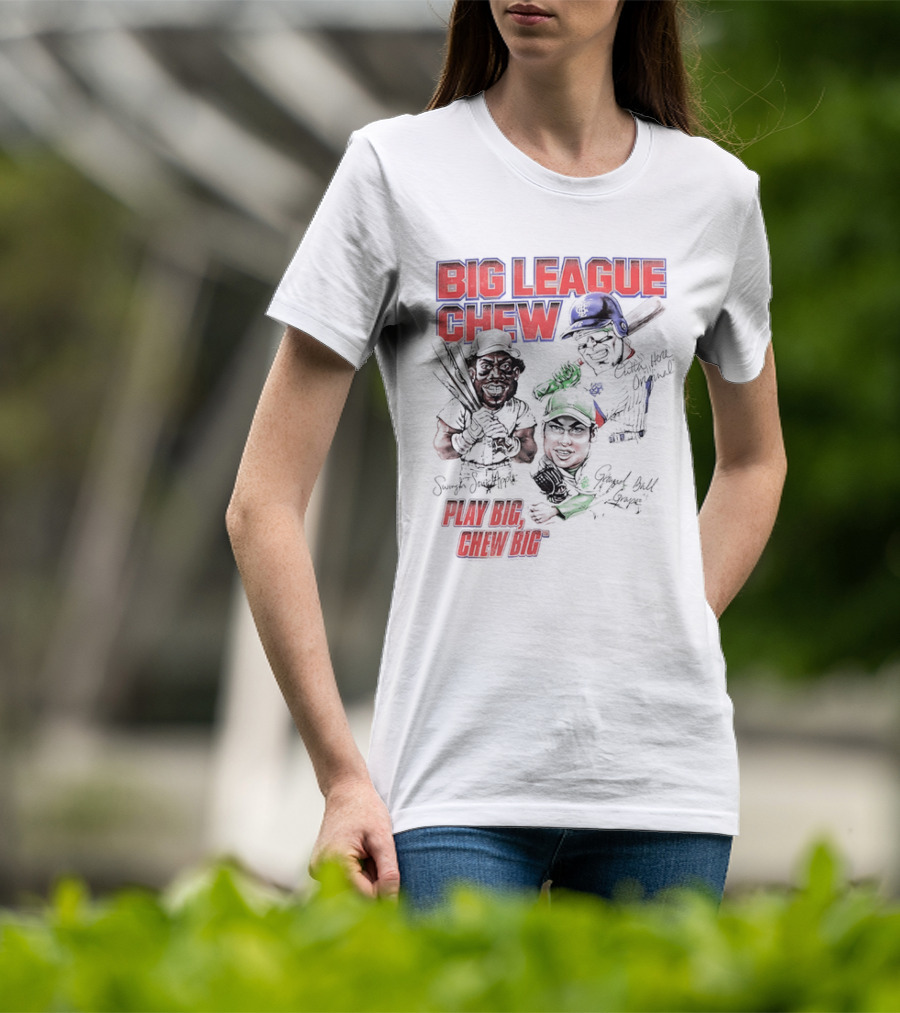 Big League Chew Play Big Chew Big Baseball Caricature T-Shirt