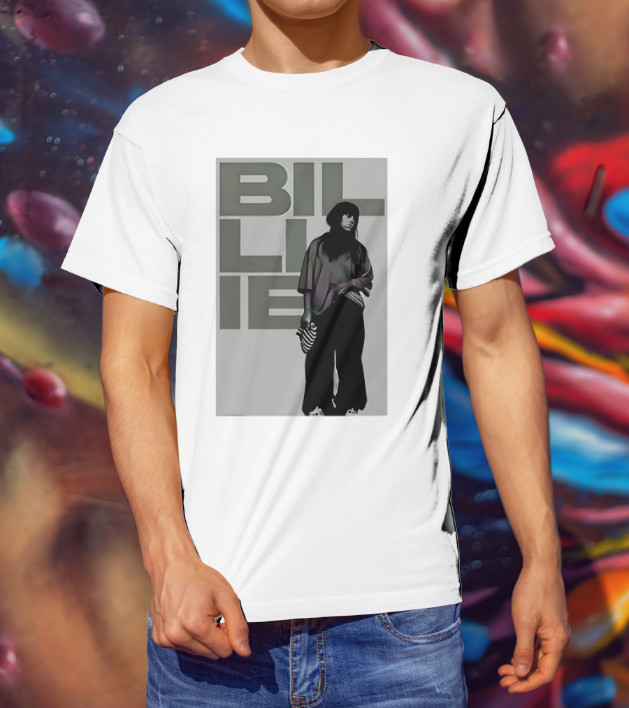 Billie Eilish Striped Bag Monochrome Fashion T-Shirt