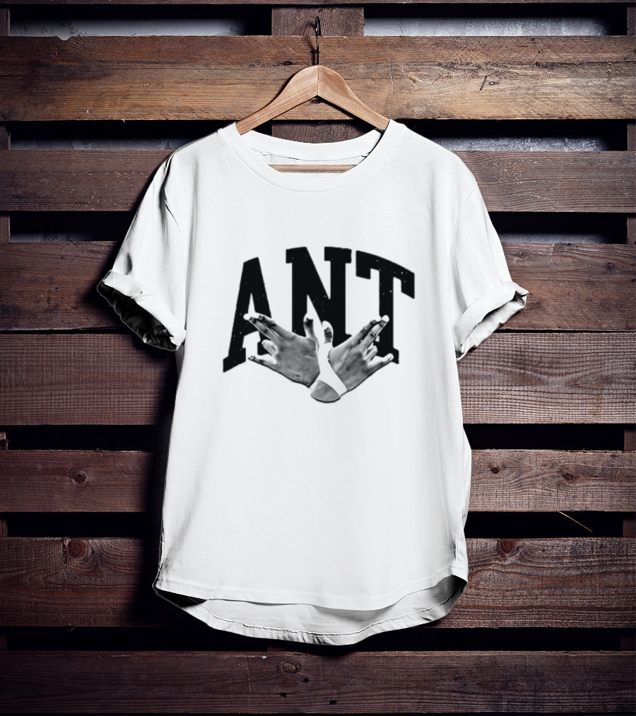 Hands Forming Heart Symbol With Ant Text T-Shirt