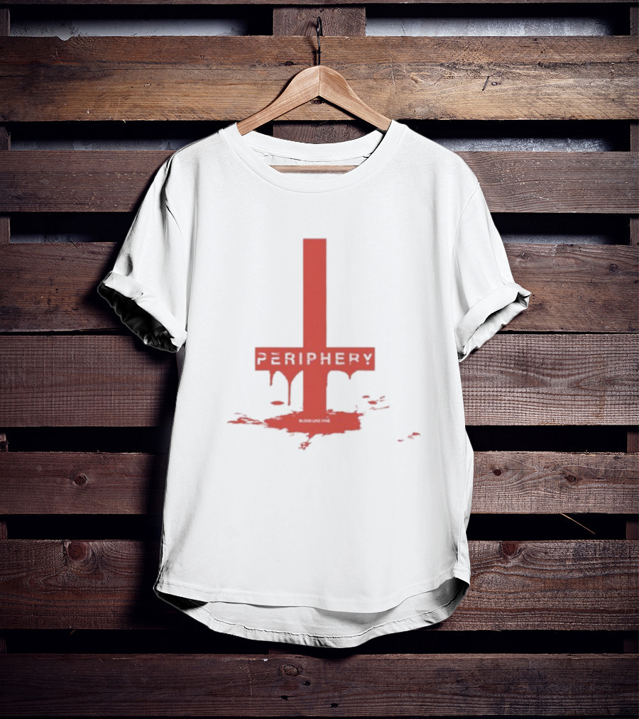 Periphery Blood Like Wine Dripping Cross Design T-Shirt