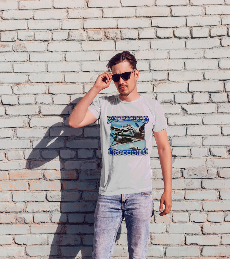 Bombandino Crocodilo Airplane Crocodile Head Artwork T-Shirt