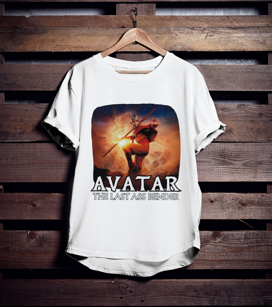 Avatar The Last Ass Bender Aang Parody With Red Outfit And Staff T-Shirt